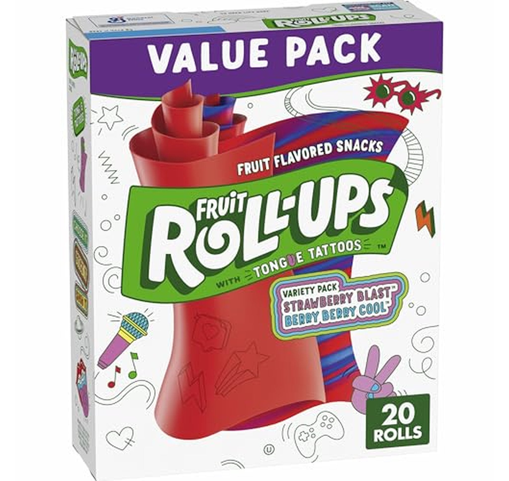 20 Count Fruit Roll-Ups Variety Pack Snacks