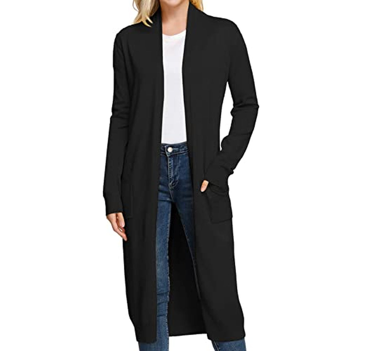 Lightweight Long Cardigan Sweater with Pockets