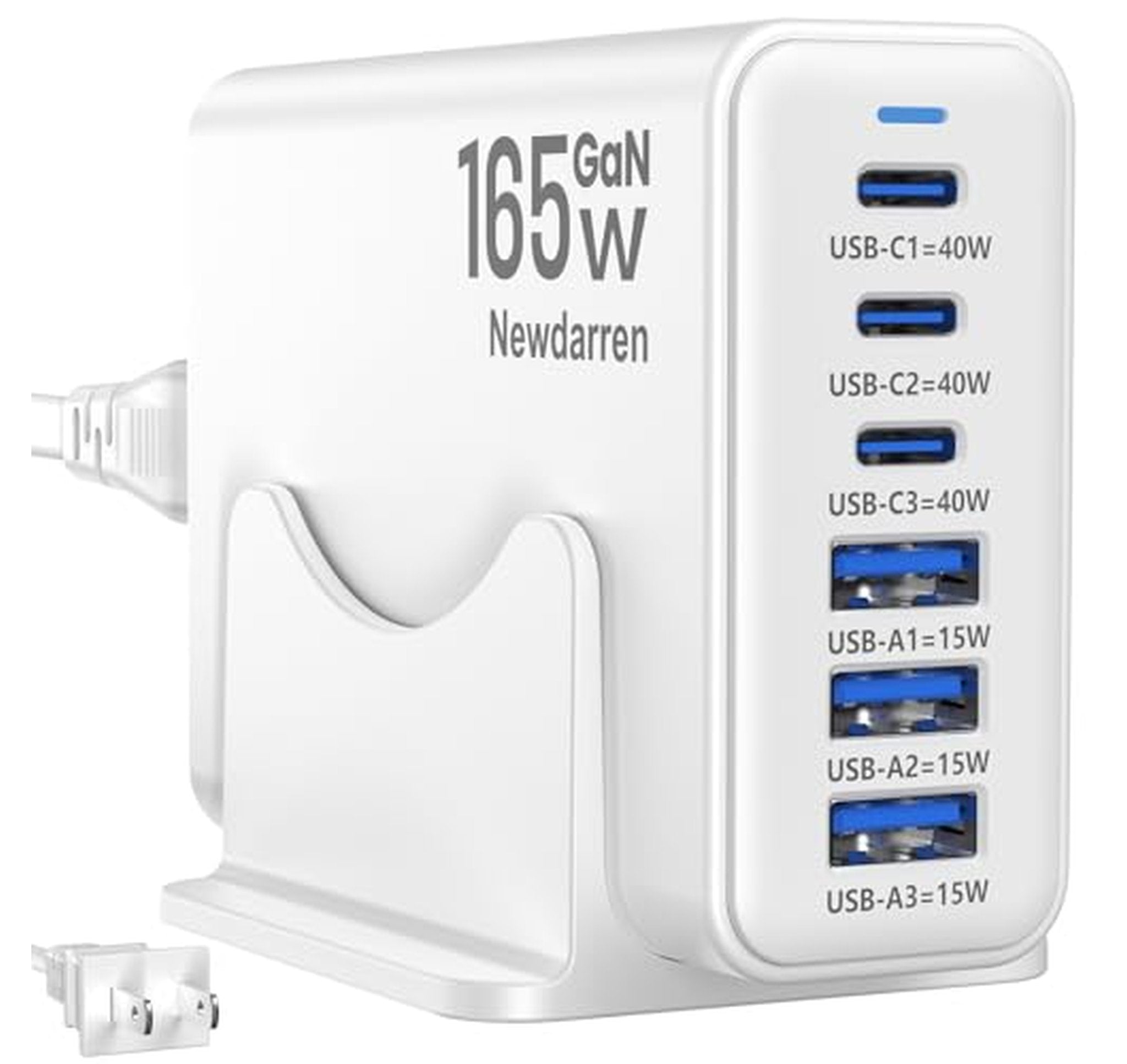 165W 6-Port USB C GaN Fast Charger Block