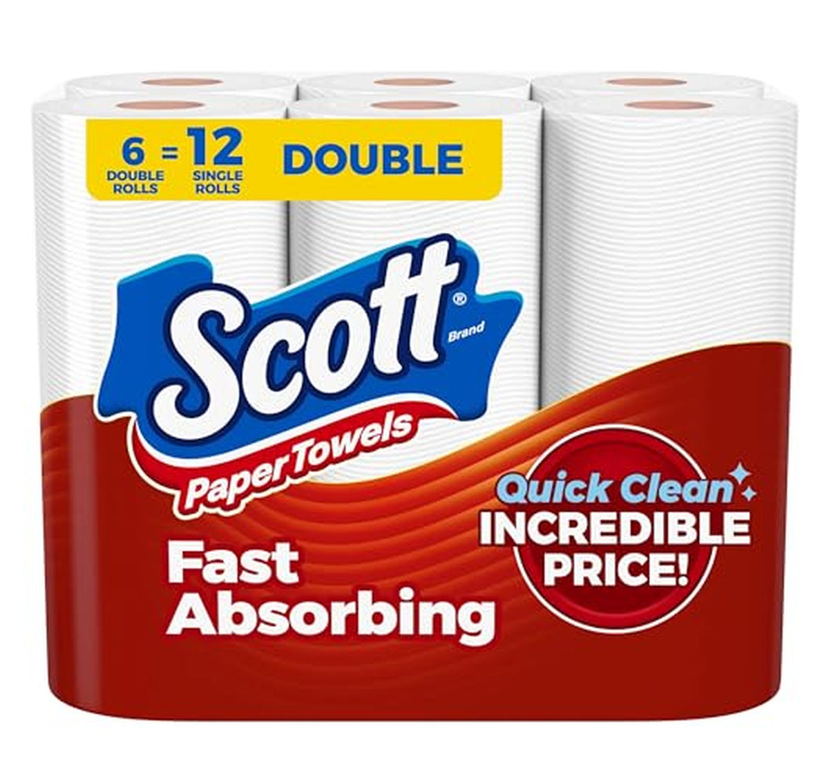 18 Double Roll Scott Choose-A-Sheet Paper Towels (=36 Single Rolls)