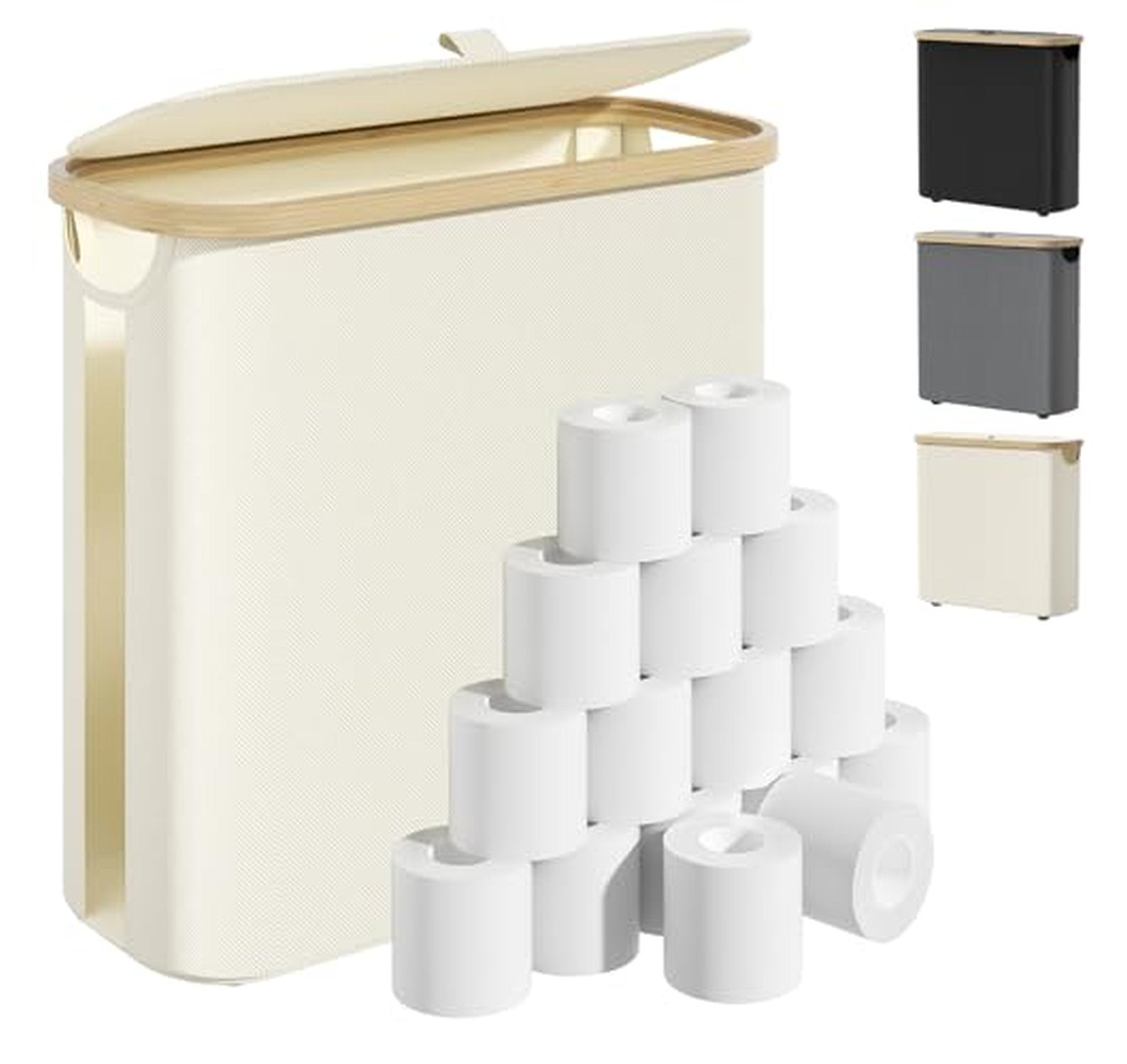 Lidded Toilet Paper Storage Basket Organizer Holder