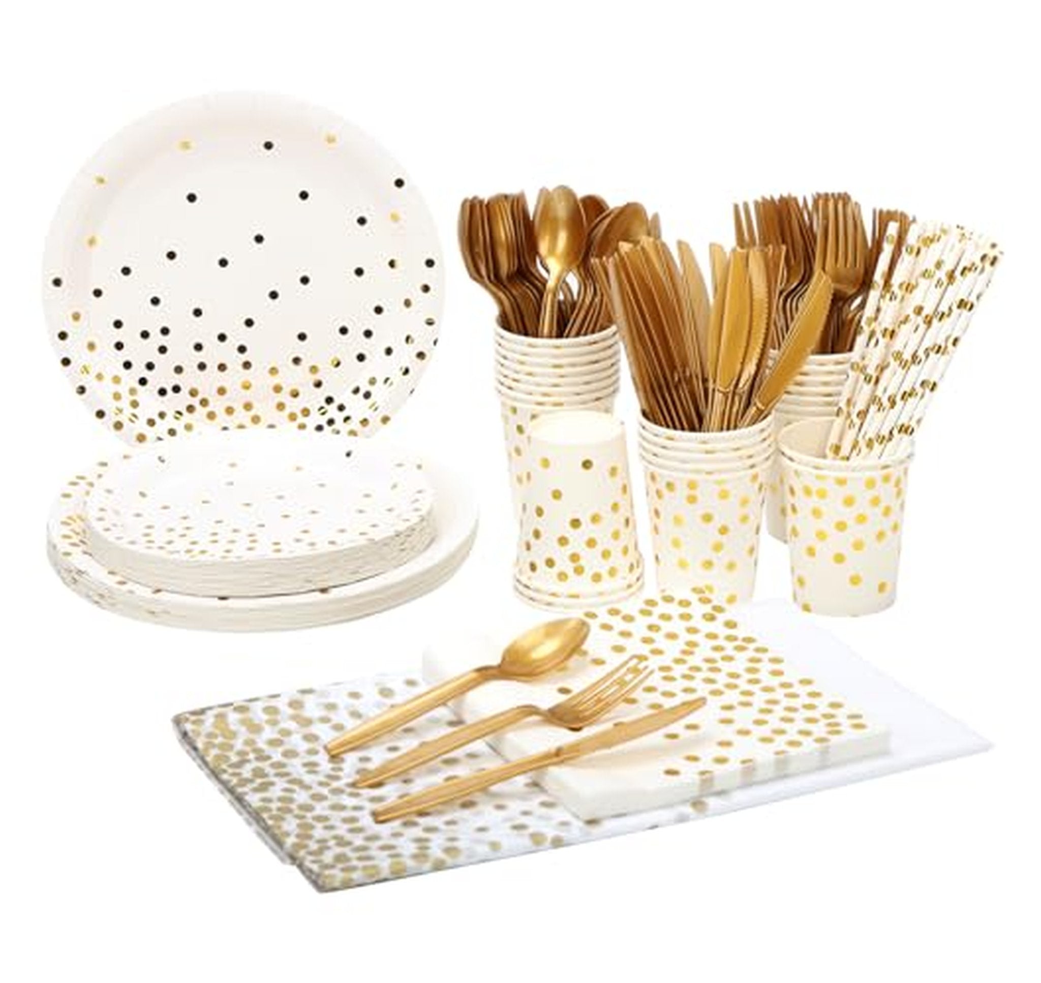 201 Piece Disposable Party Tableware Set for 25 Guests