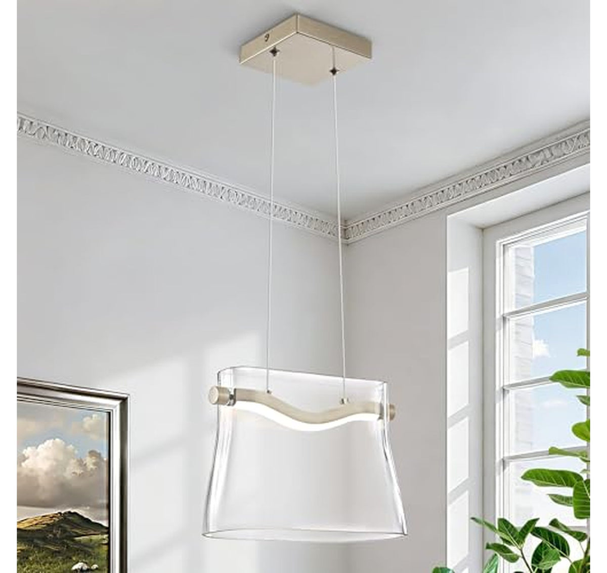 LED Dimmable Glass Pendant Light for Kitchen Island