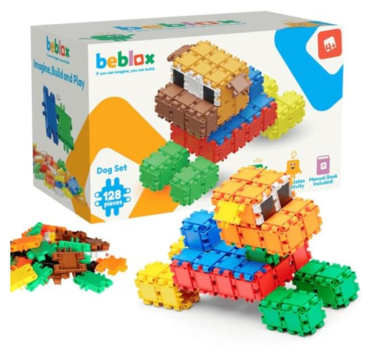 128-Piece Dog Building Blocks STEM Toy Set