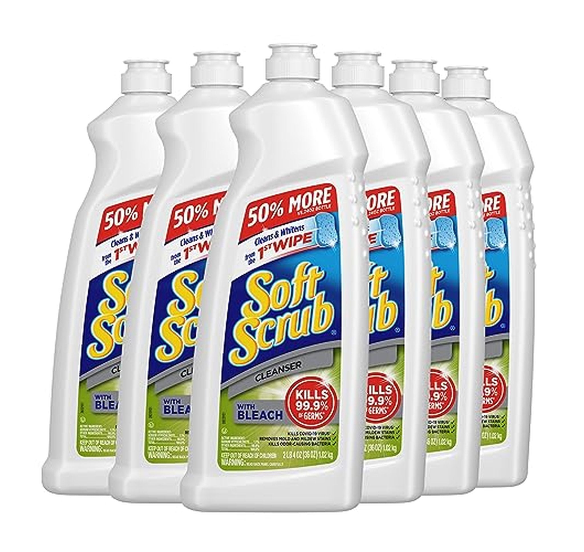 6 Pack Soft Scrub Antibacterial Bleach Surface Cleaner