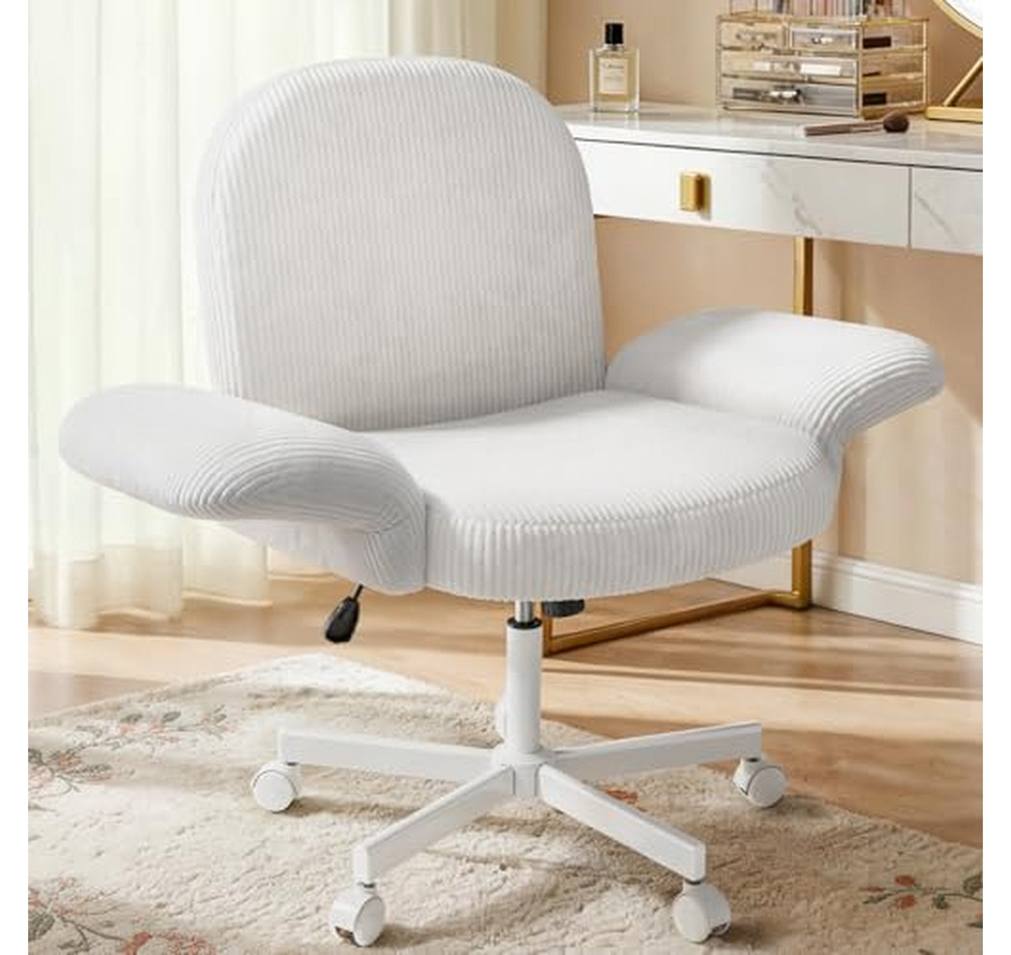 Cross Legged Office Chair with Adjustable Armrests