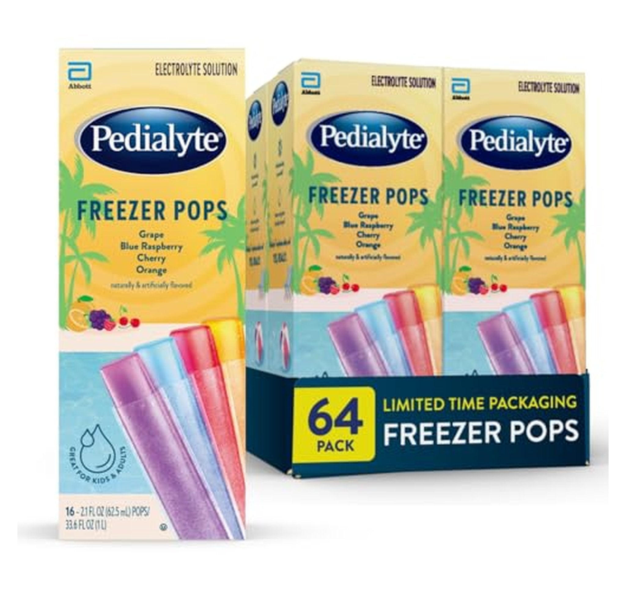 64 Count Pedialyte Electrolyte Freezer Pops Variety Pack