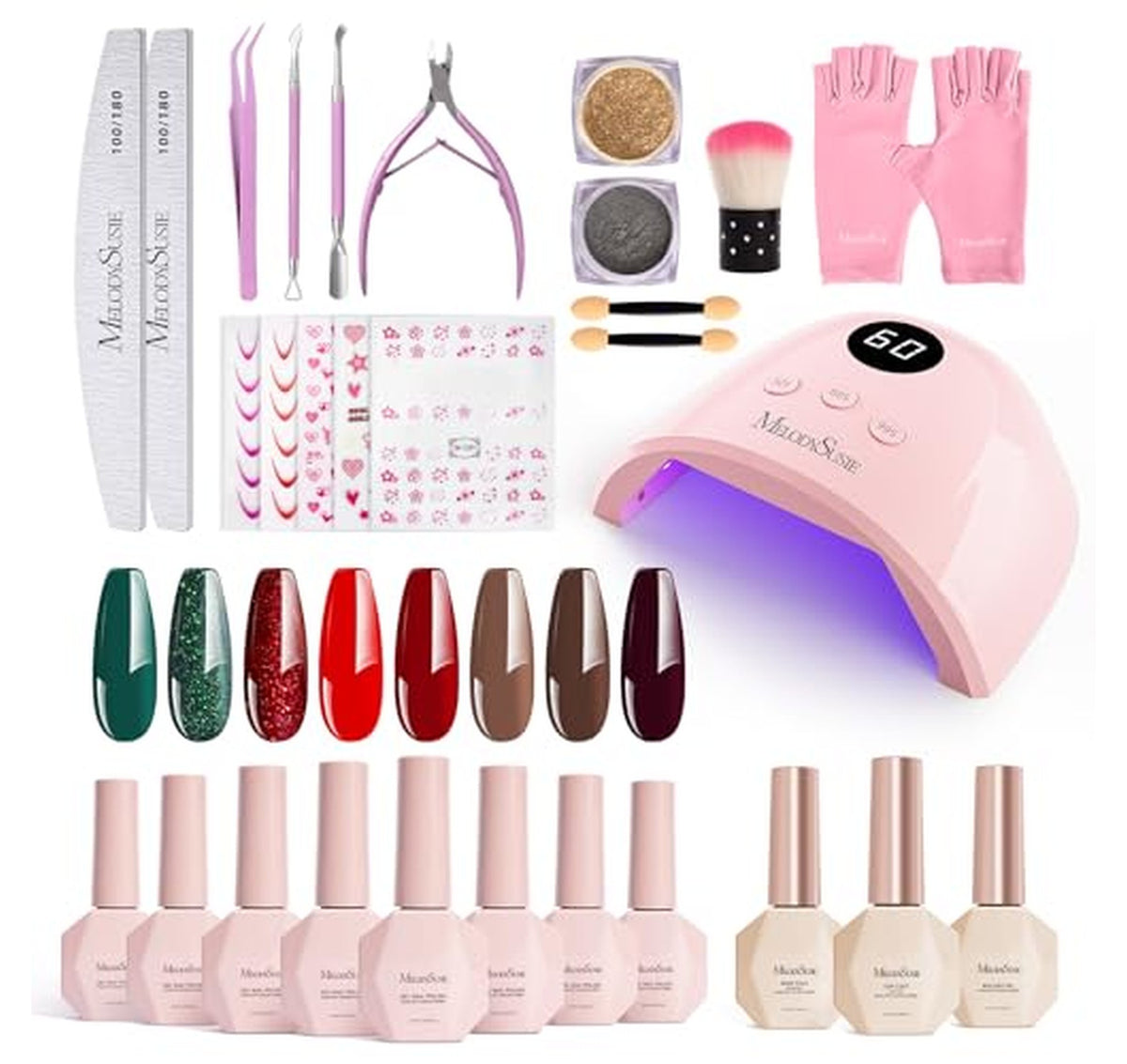 Gel Nail Polish Kit with UV LED Lamp