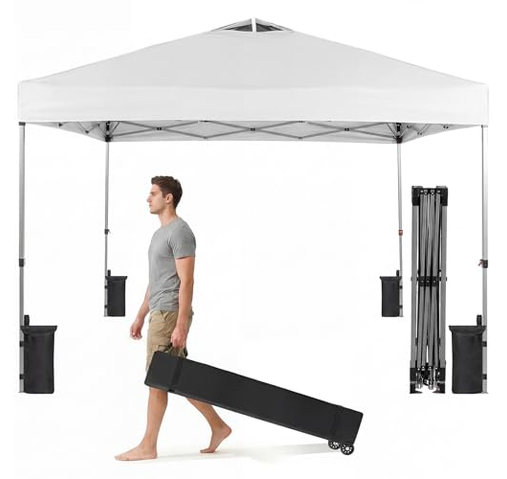 10x10 Pop Up Canopy Tent with Wheeled Carry Bag