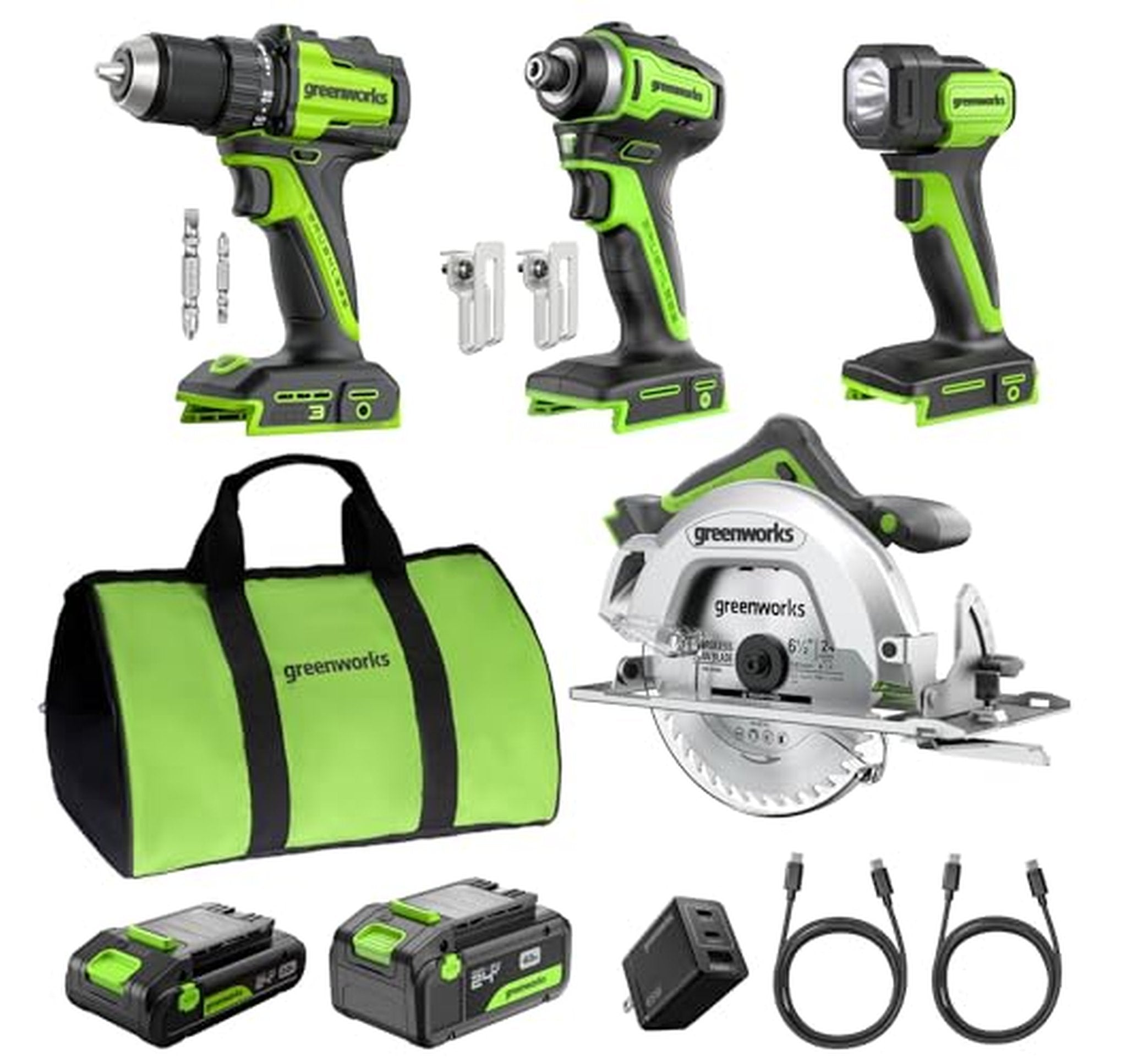 Greenworks 24V Cordless 4-Tool Power Combo Kit