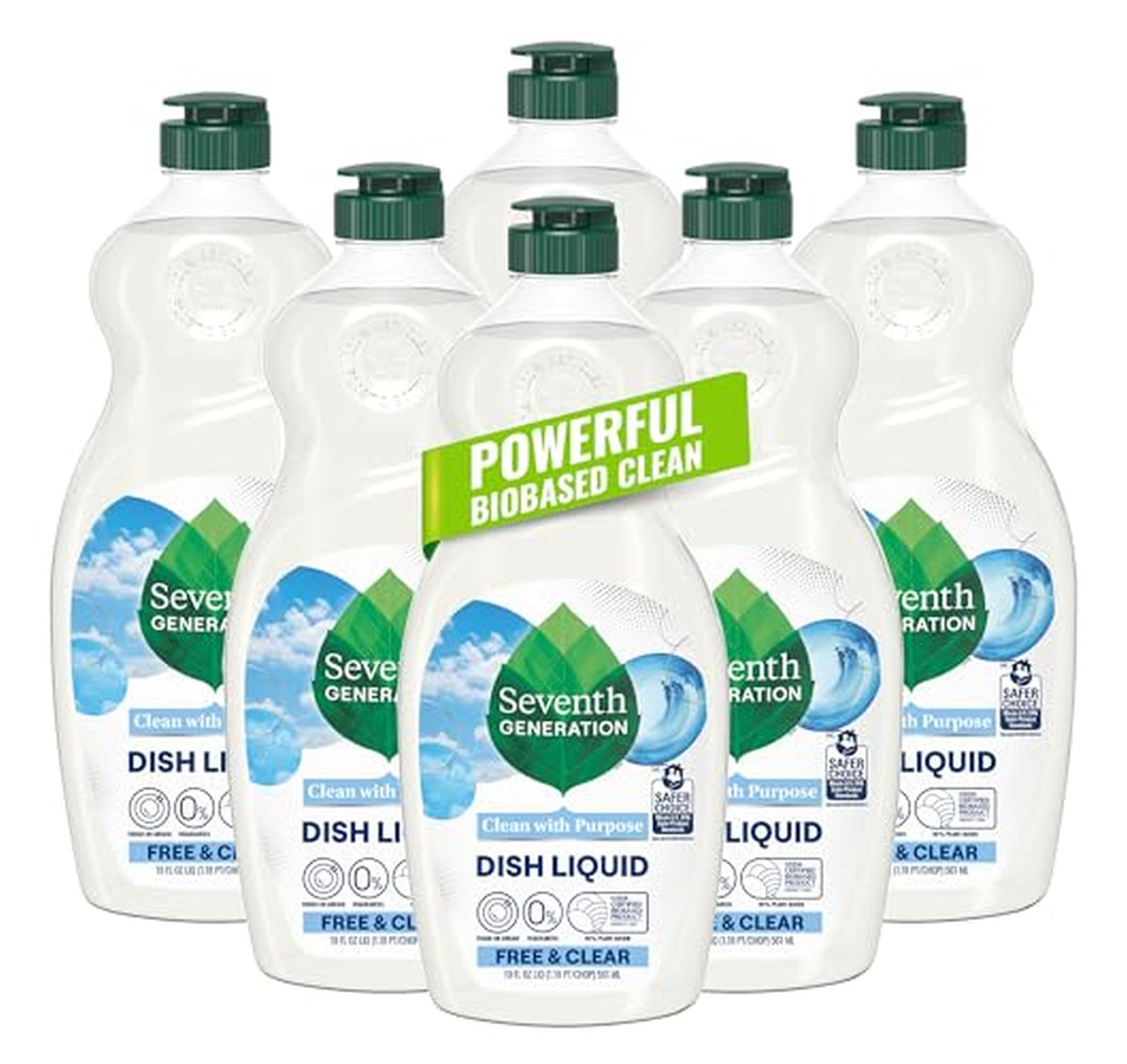 6 Pack Seventh Generation Free & Clear Dish Soap