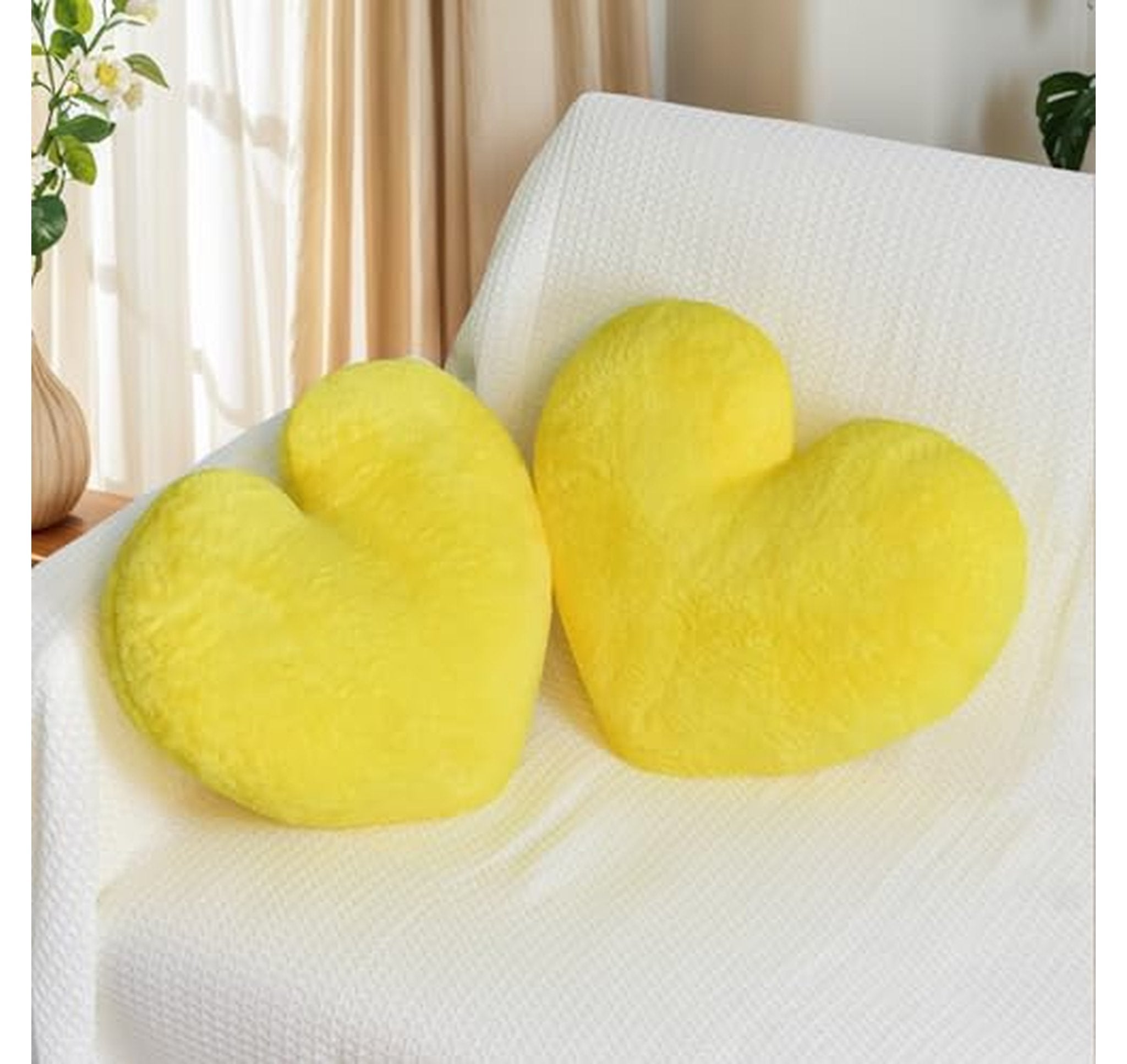 2 Pack Soft Heart Shaped Decorative Throw Pillows