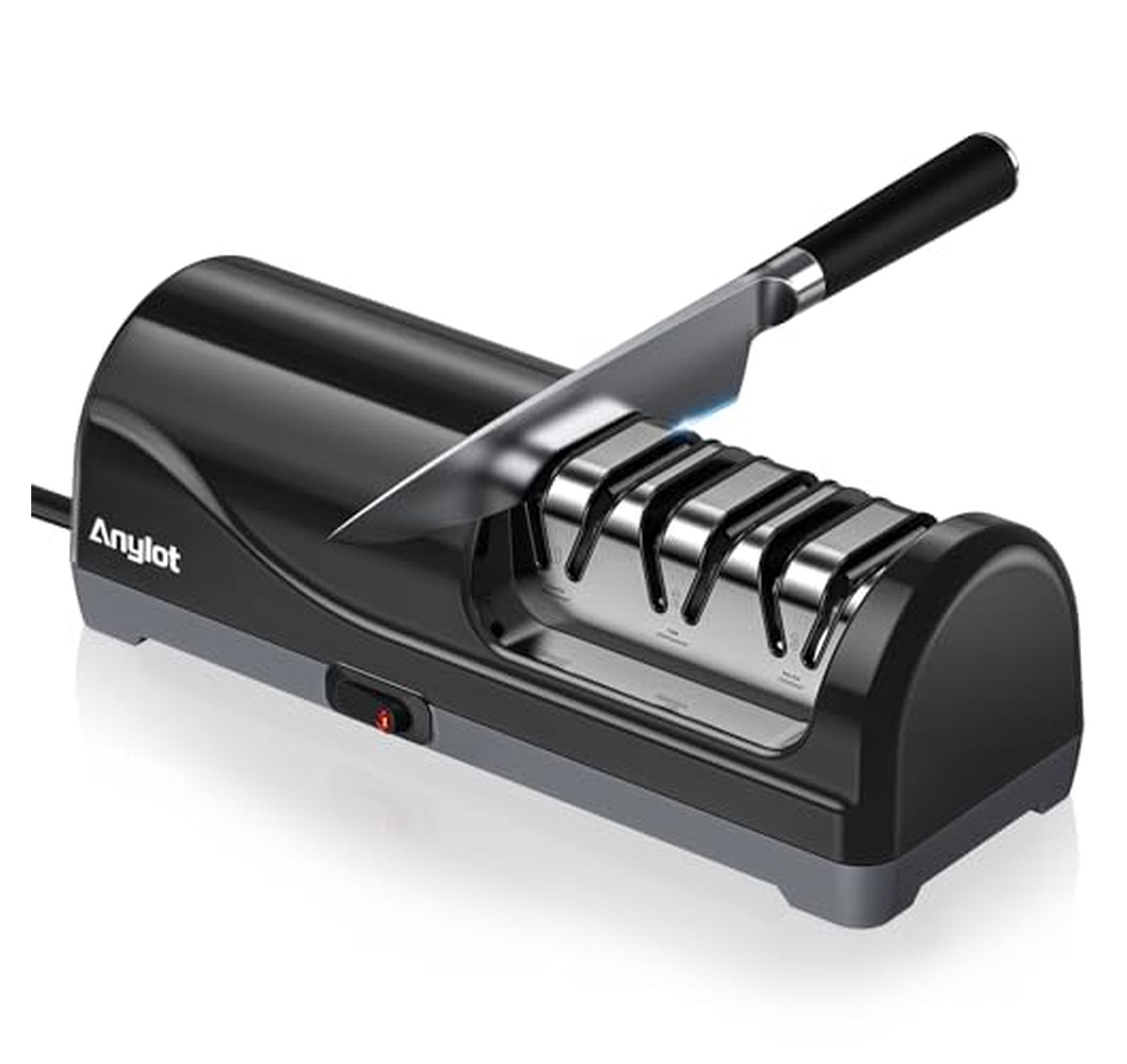 Electric Knife Sharpener with 3-Stage Diamond Abrasives