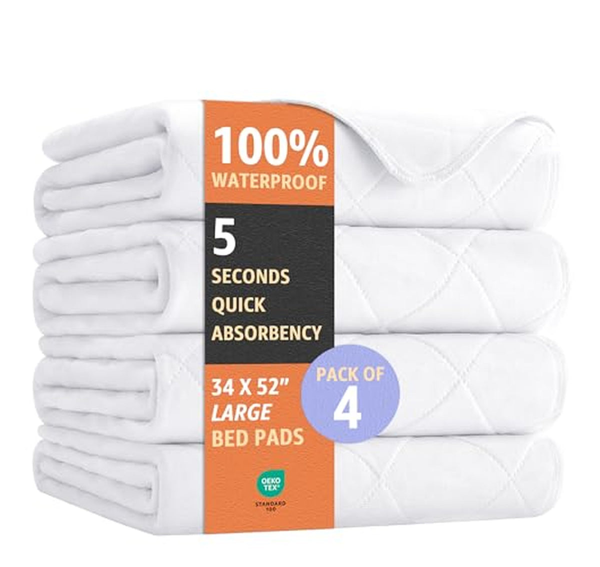 Heavy Absorbency Waterproof Reusable Incontinence Bed Pad