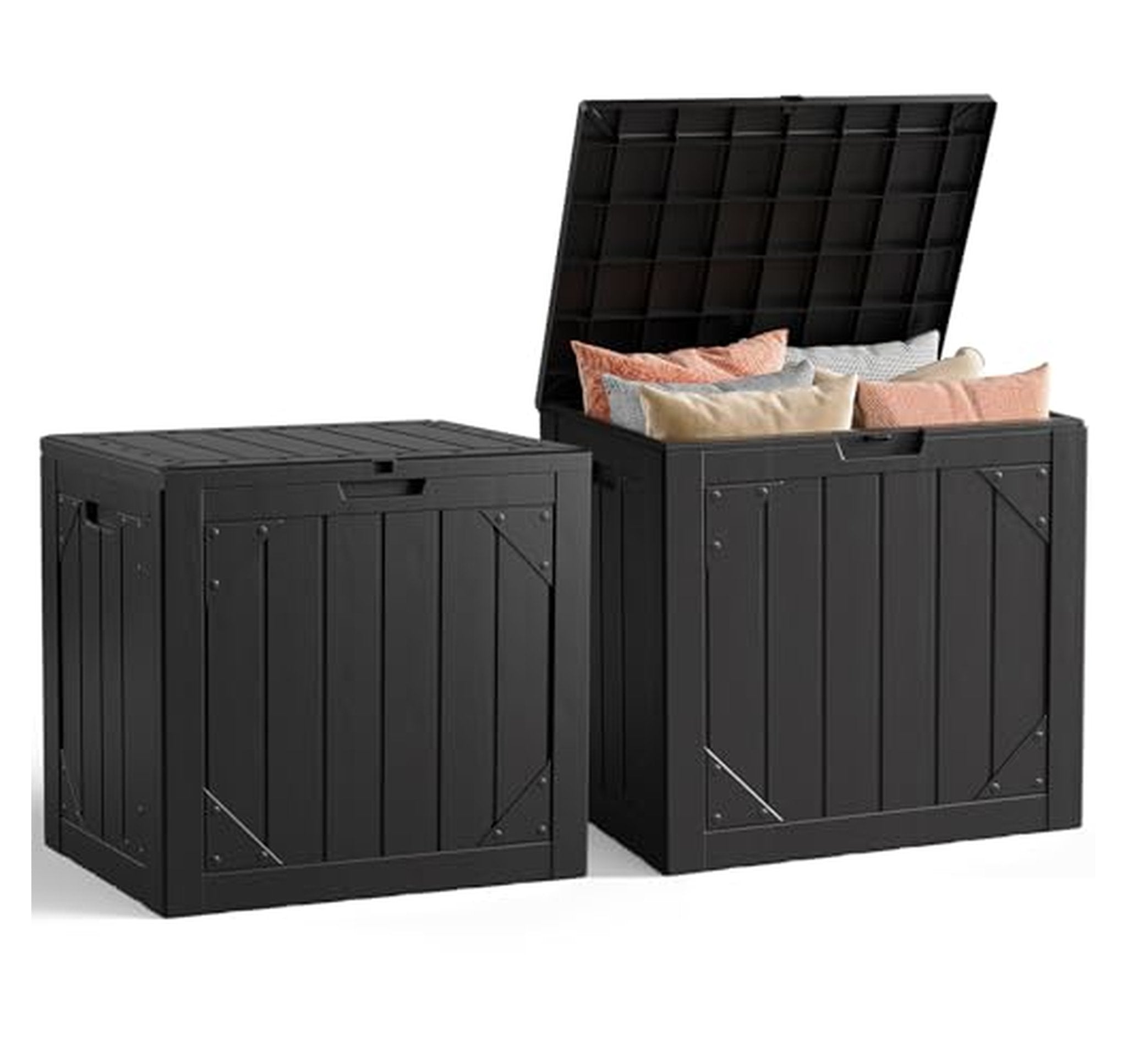 2 Pack 30 Gallon Outdoor Waterproof Deck Storage Box