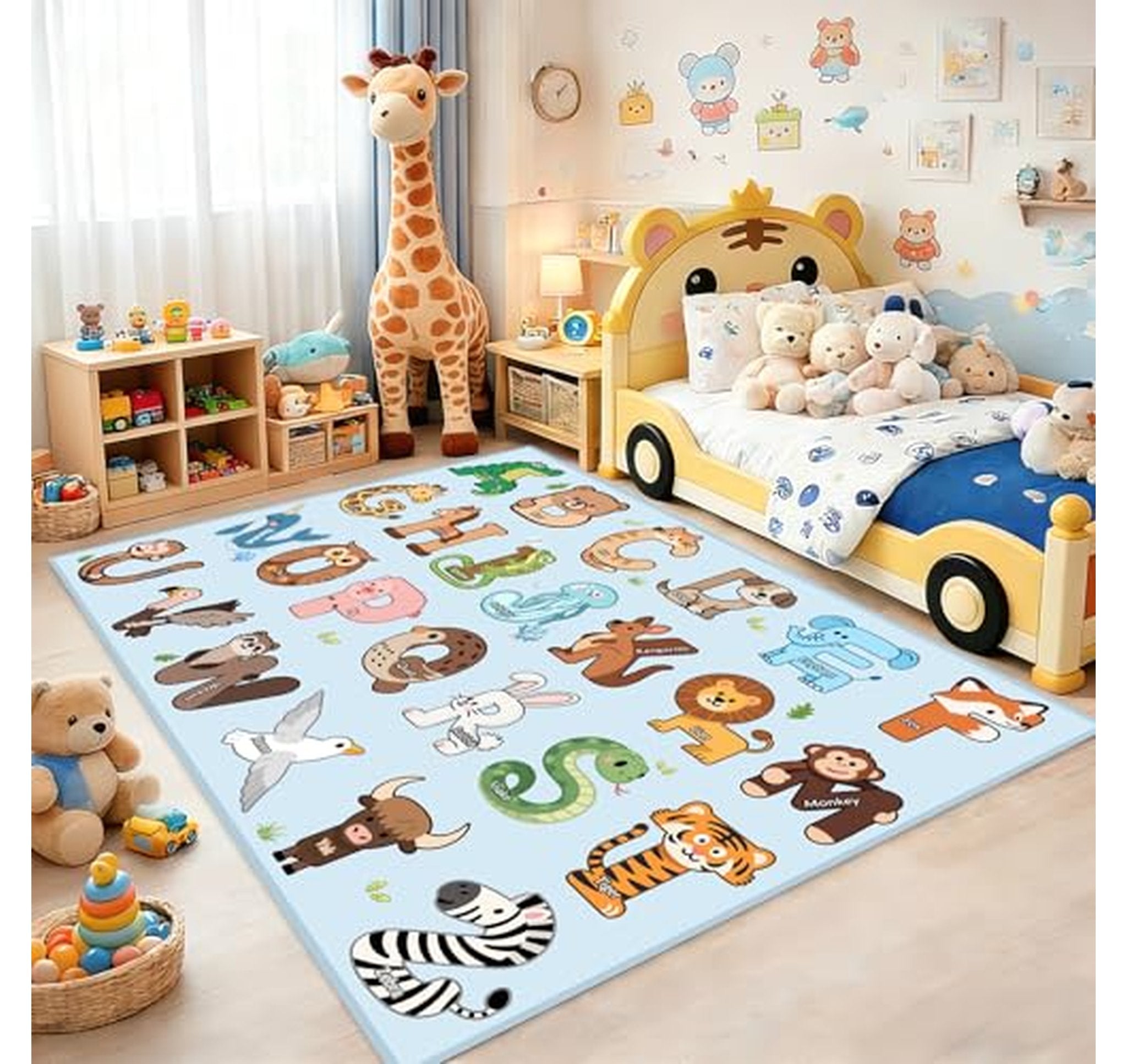 Alphabet Educational Kids Playroom Rug