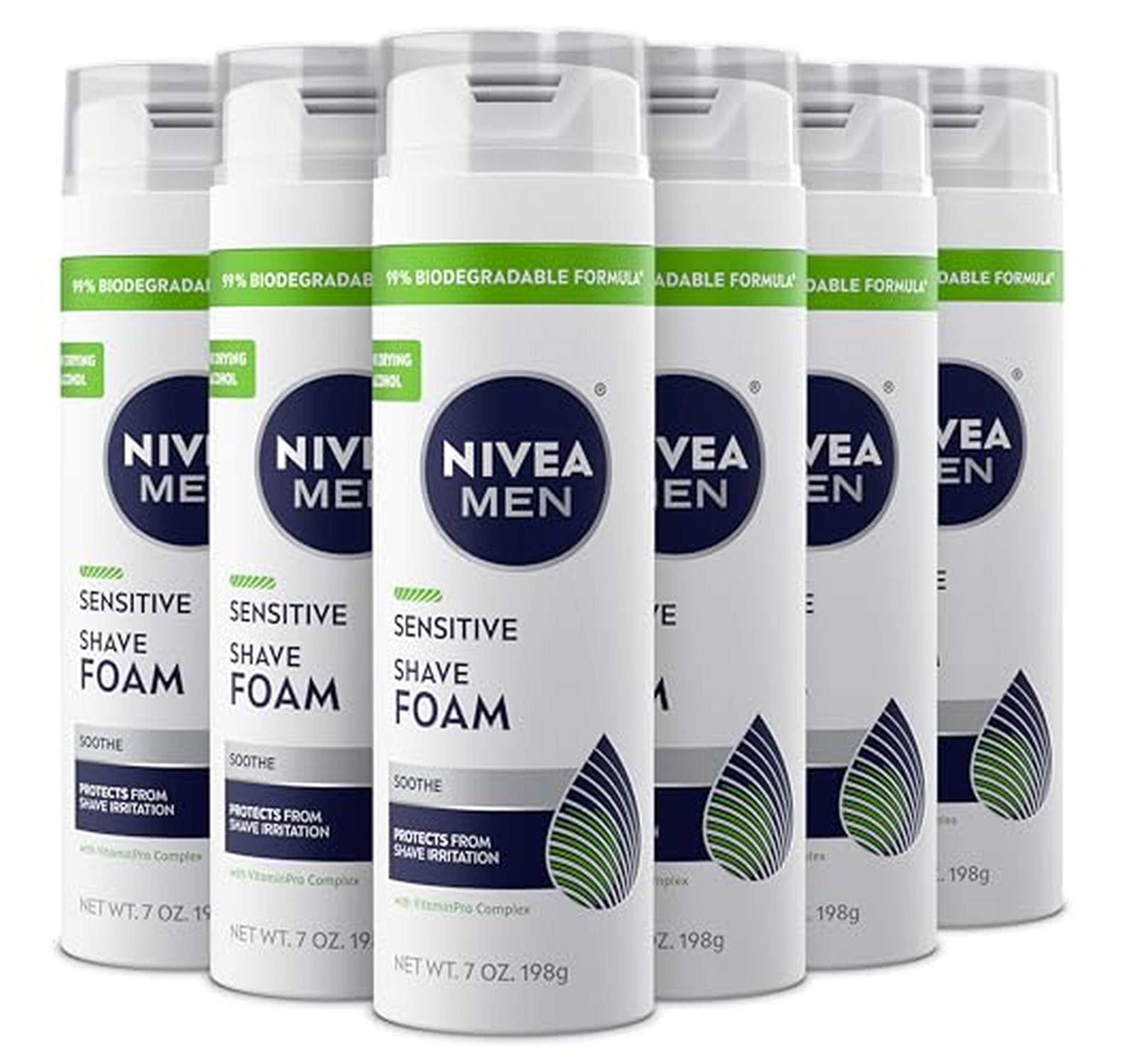 6 Pack Sensitive Shave Foam with Vitamin E