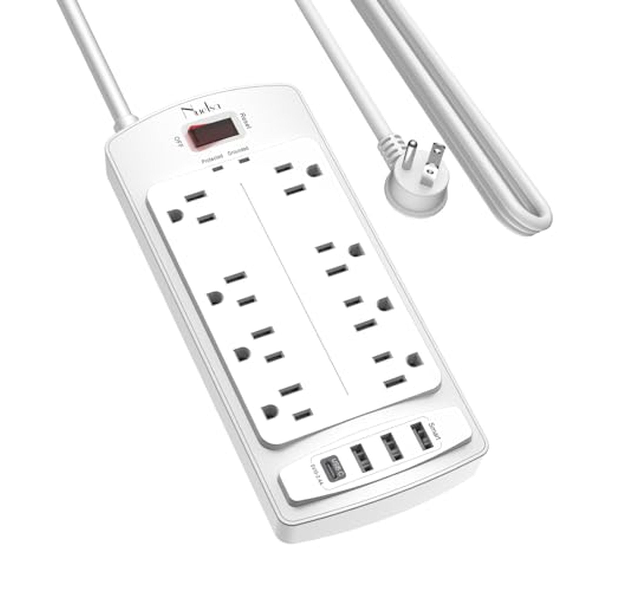 8 Outlet Surge Protector Power Strip with USB