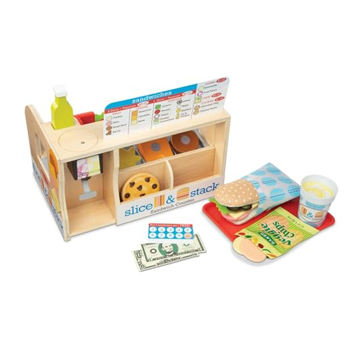 Melissa & Doug Wooden Sandwich Counter Play Set