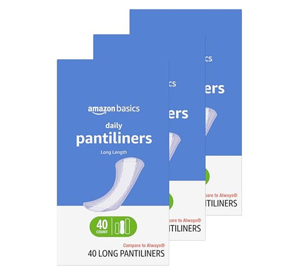 120 Count Long Daily Pantiliner Pads, Unscented Thin