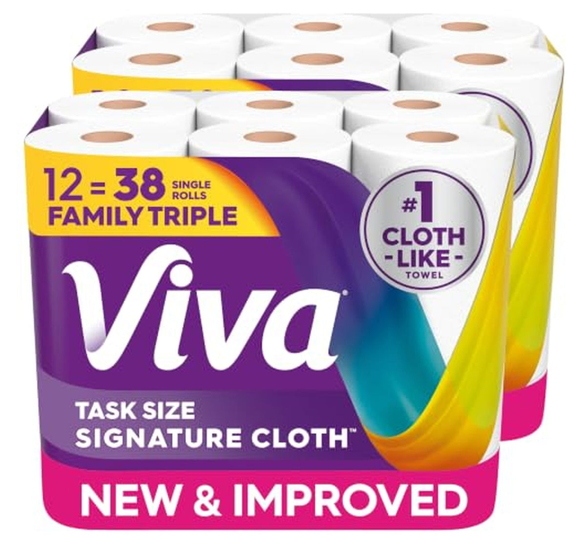 12 Pack Viva Signature Cloth Paper Towels Rolls