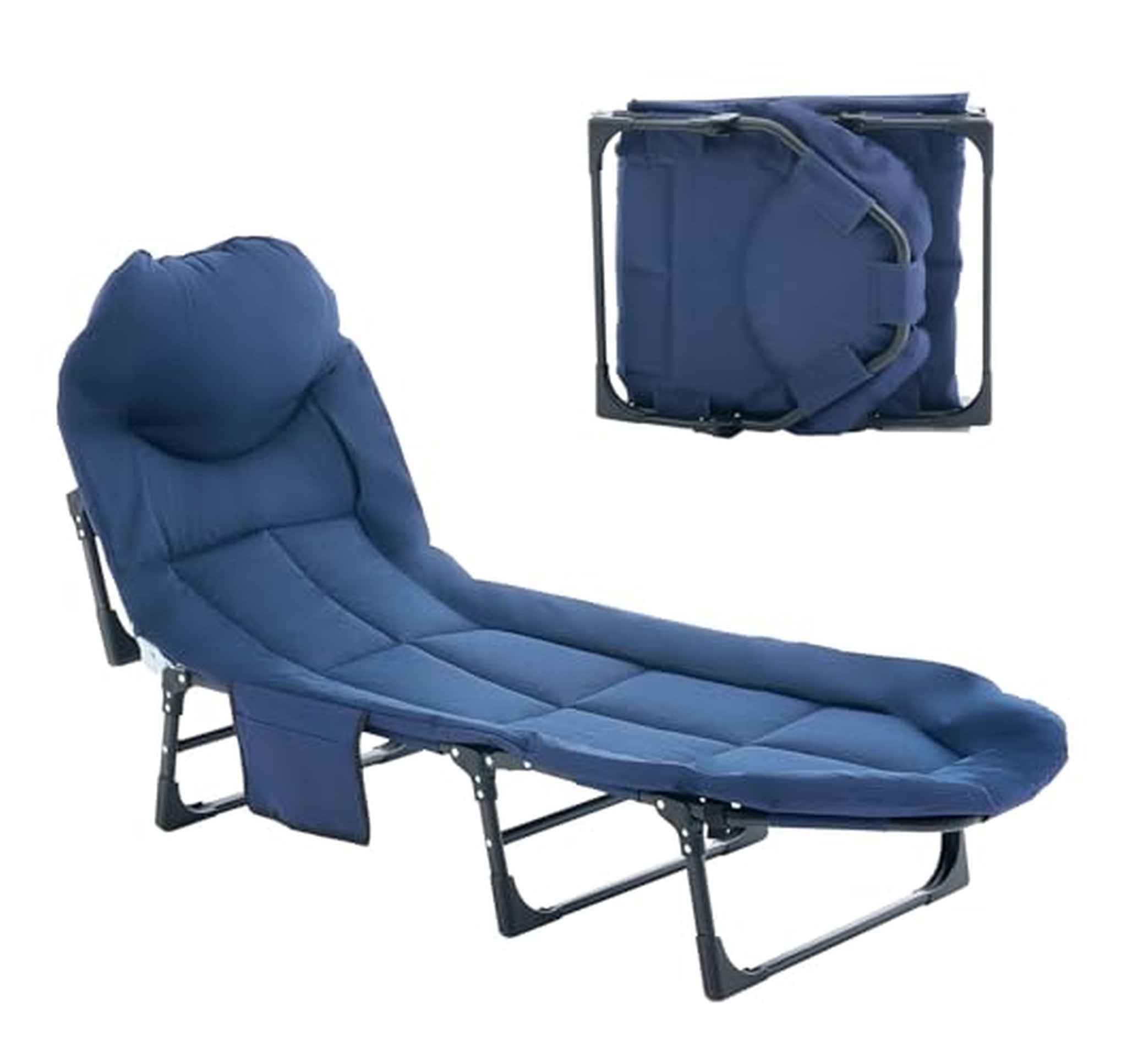 Adjustable Folding Camping Cot with Mattress