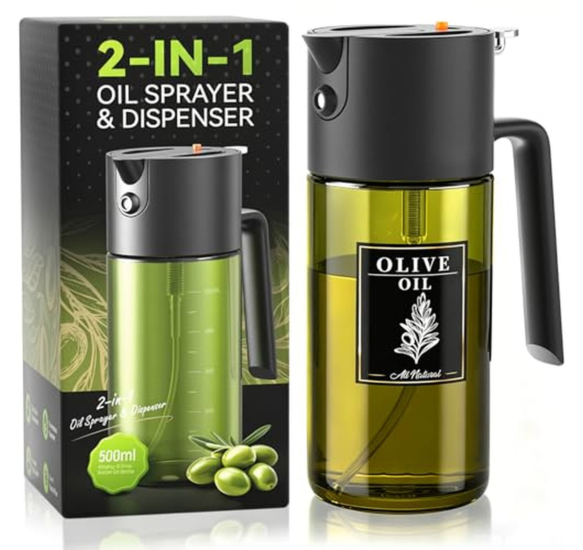 500ml 2-in-1 Oil Sprayer and Dispenser