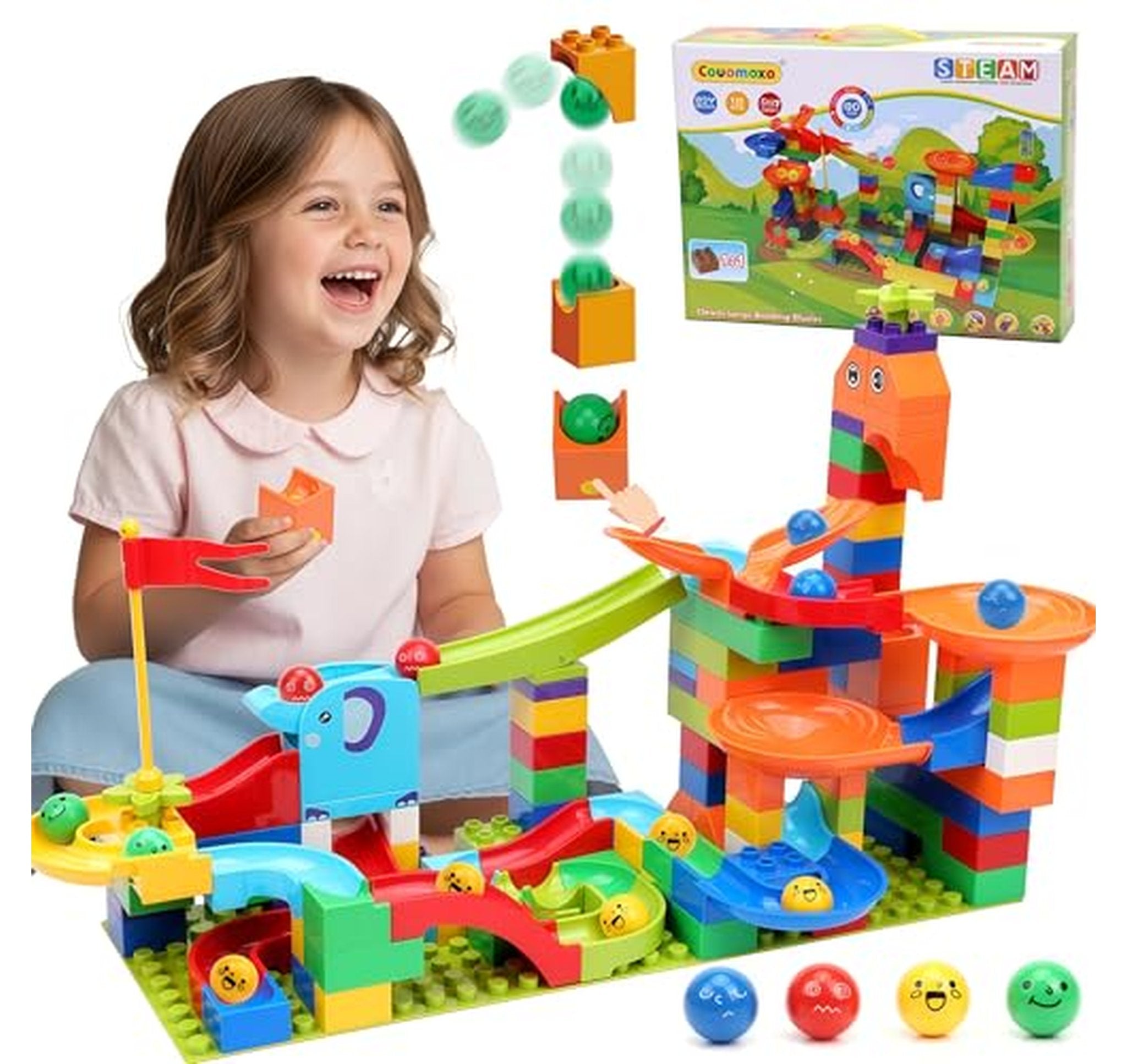 130 Piece Marble Run STEM Building Block Set