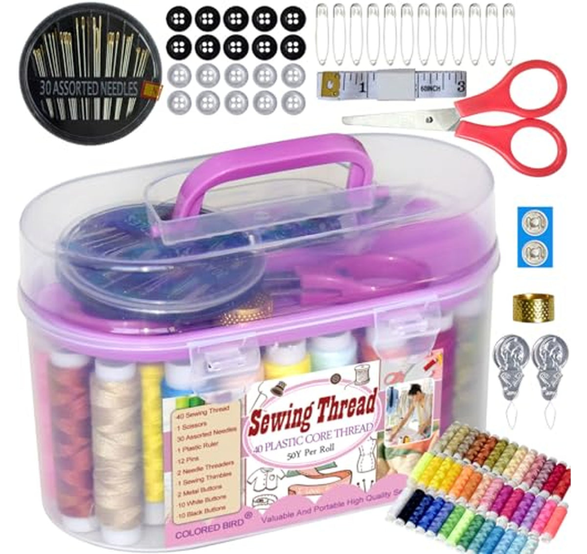 40 Spools Basic Sewing Thread Repair Kit