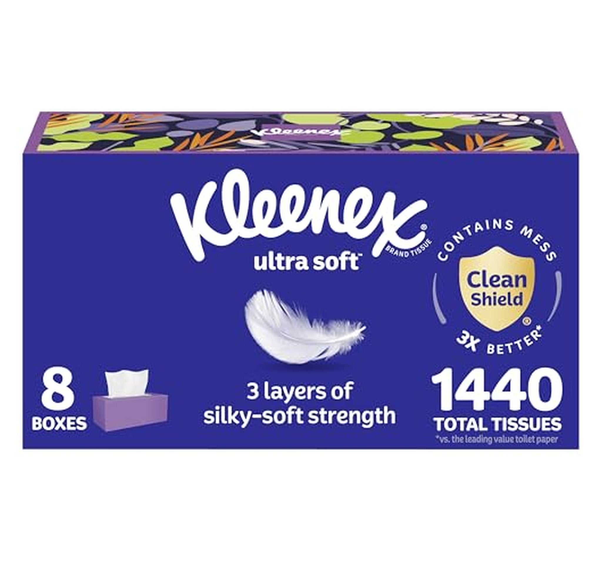 8 Pack Kleenex Ultra Soft 3-Ply Facial Tissues