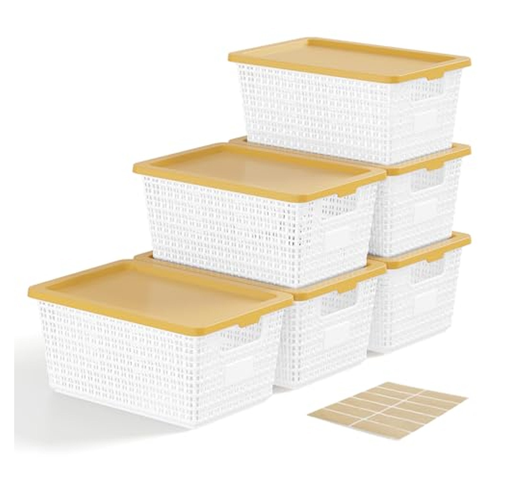 6 Pack Latching Plastic Stackable Storage Bins