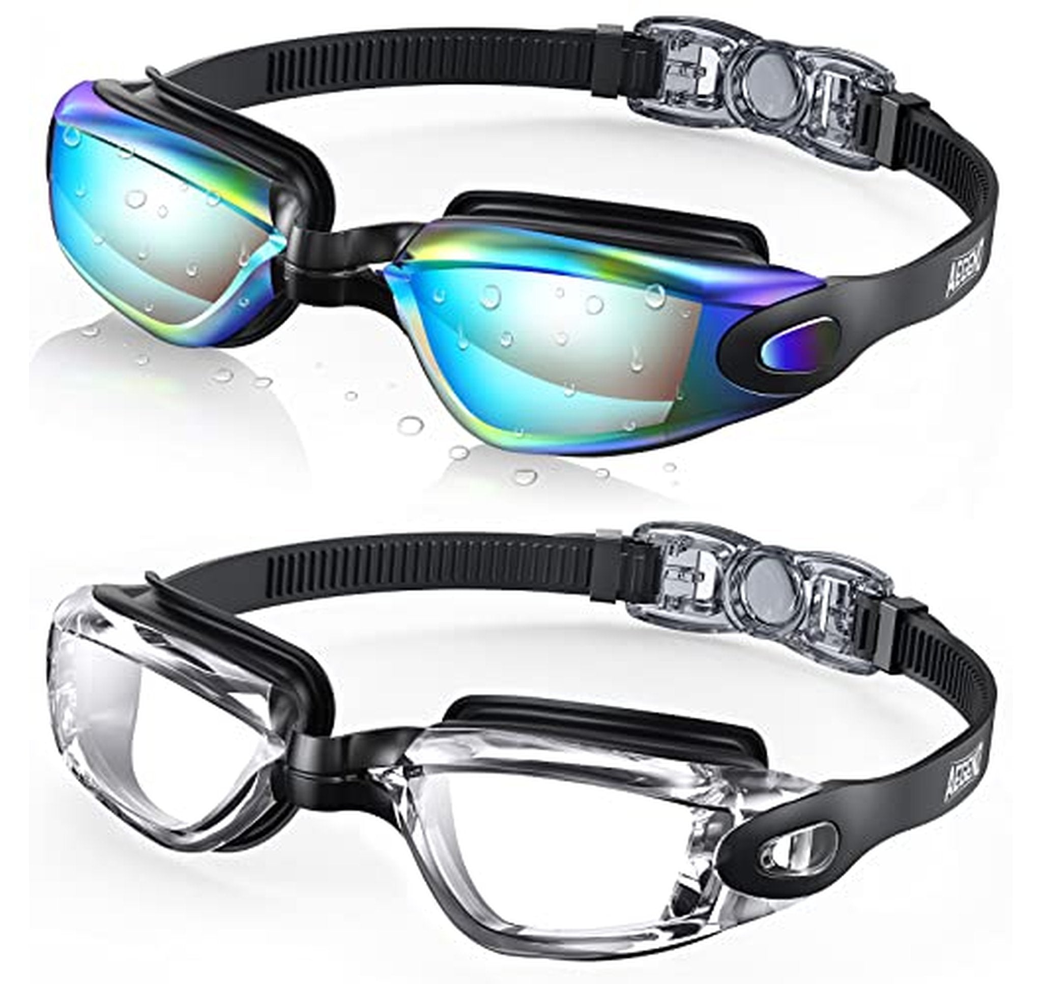 2 Pack Anti-Fog No-Leak Swim Goggles