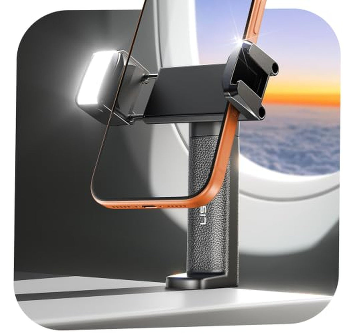 Airplane Phone Holder with Light and Desk Mount