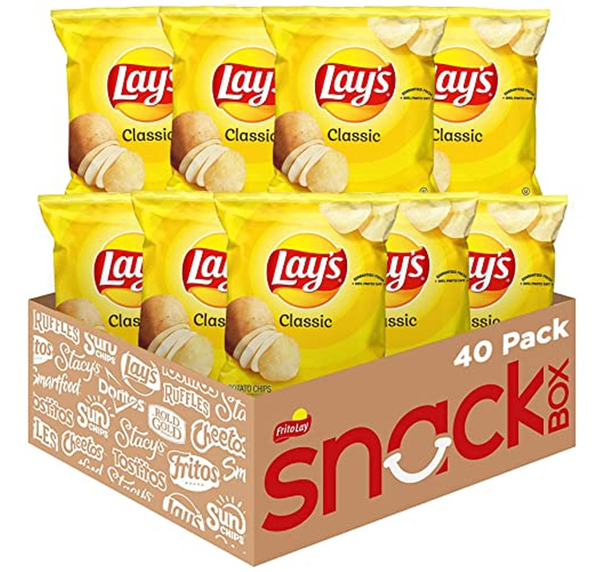 40 Pack Lay's Classic Potato Chips 1 Ounce