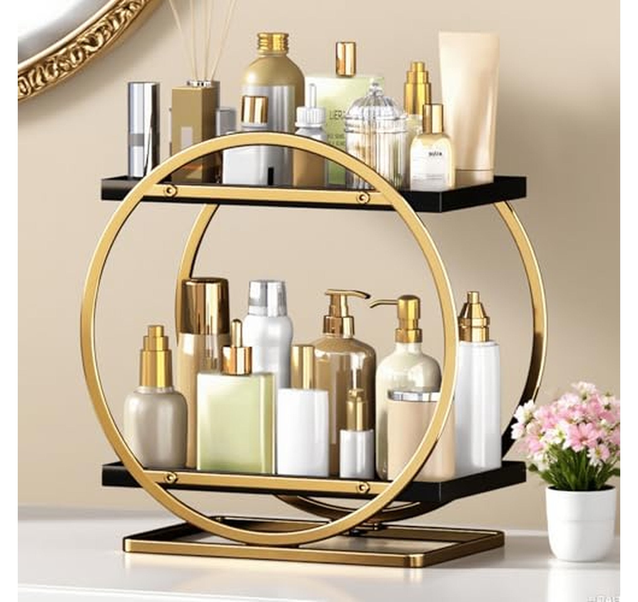 2-Tier Bathroom Countertop Makeup and Skincare Organizer