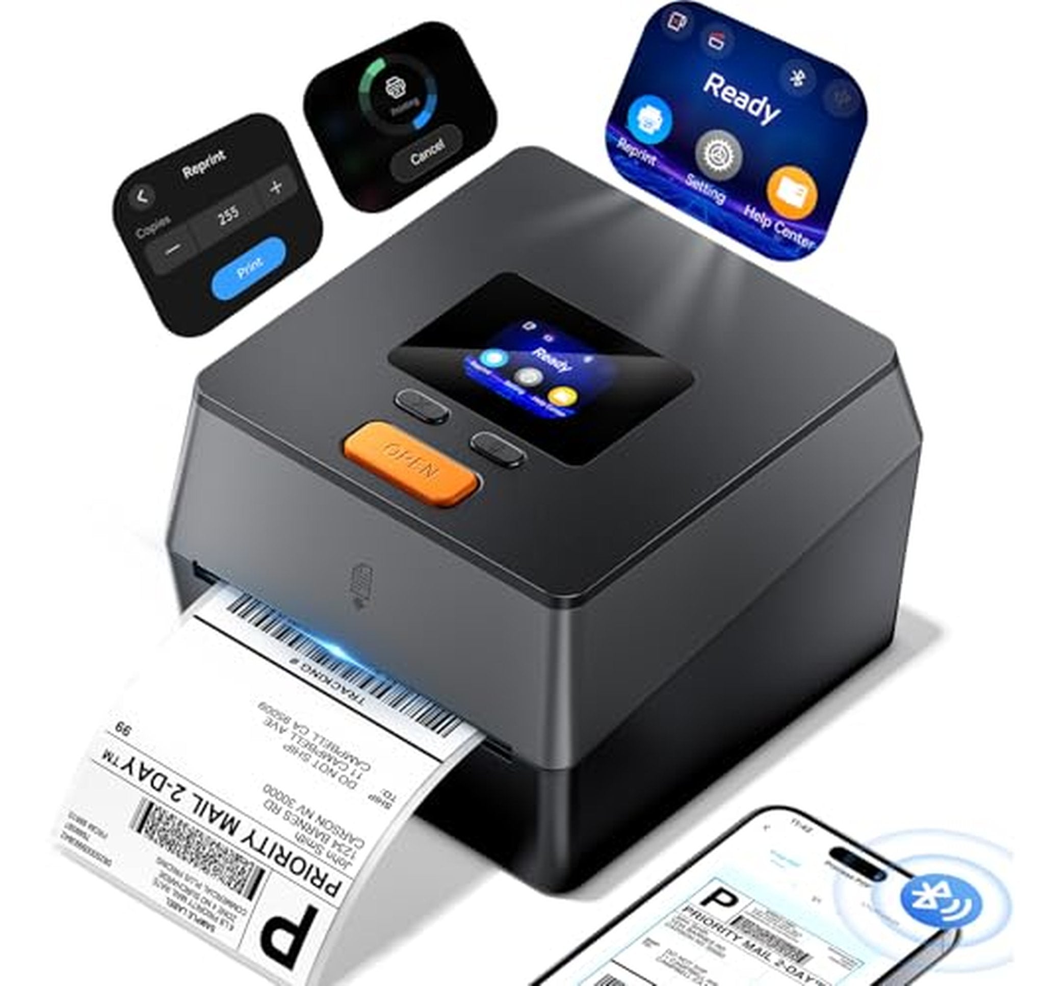 Bluetooth Thermal Shipping Label Printer with Touchscreen