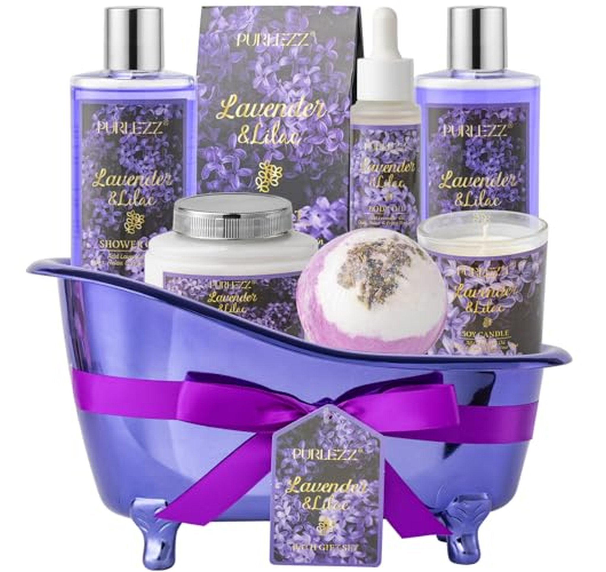 8 Piece Lavender Home Spa Bath Gift Set