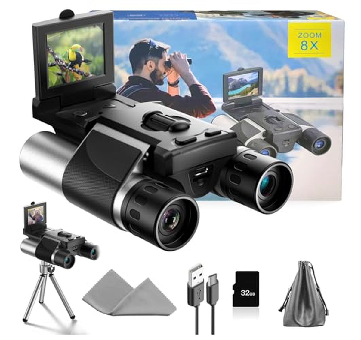 2.5K Digital Binocular Camera with 8X Zoom