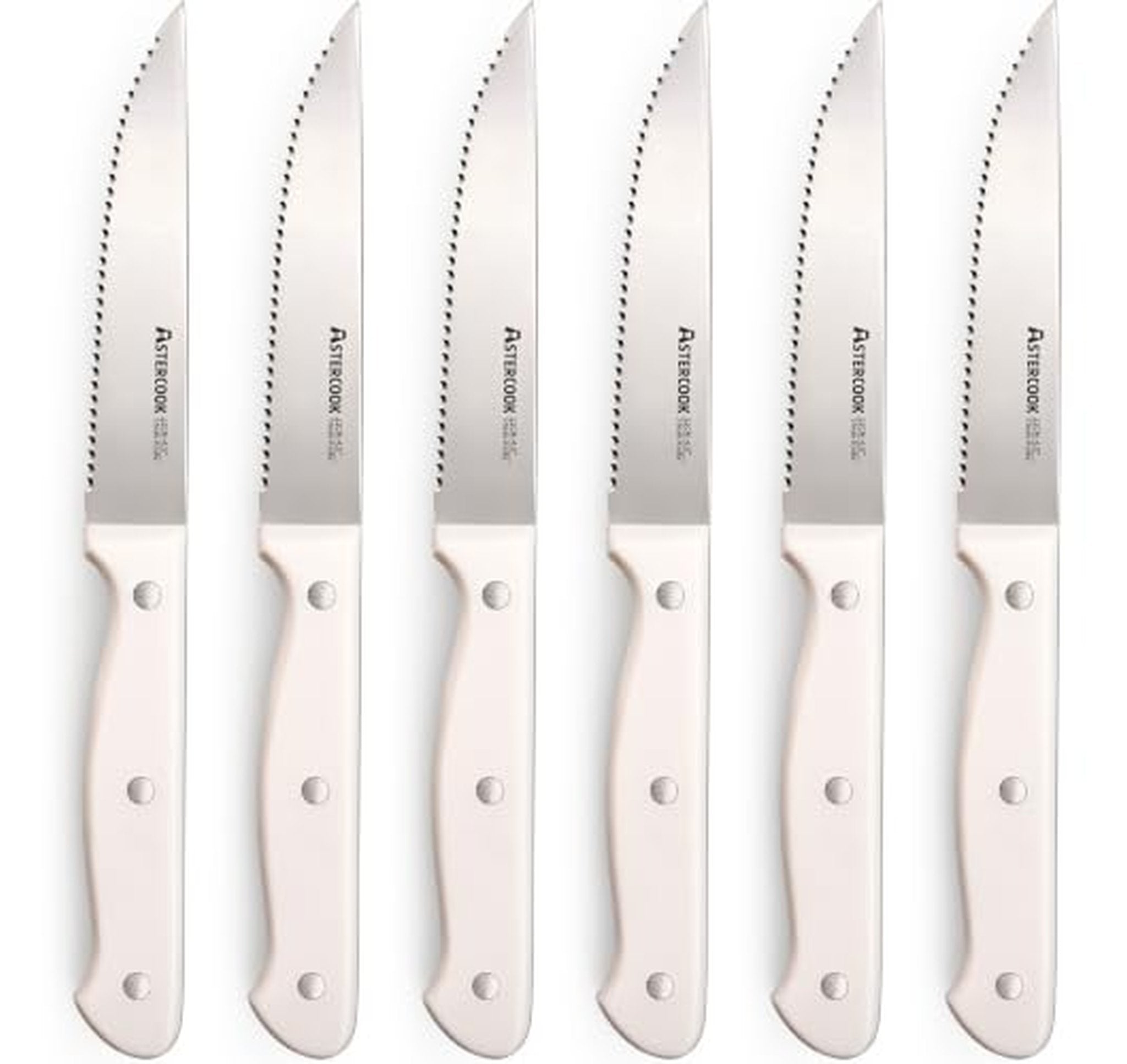6 Piece Steak Knife Set with Full Tang Handles