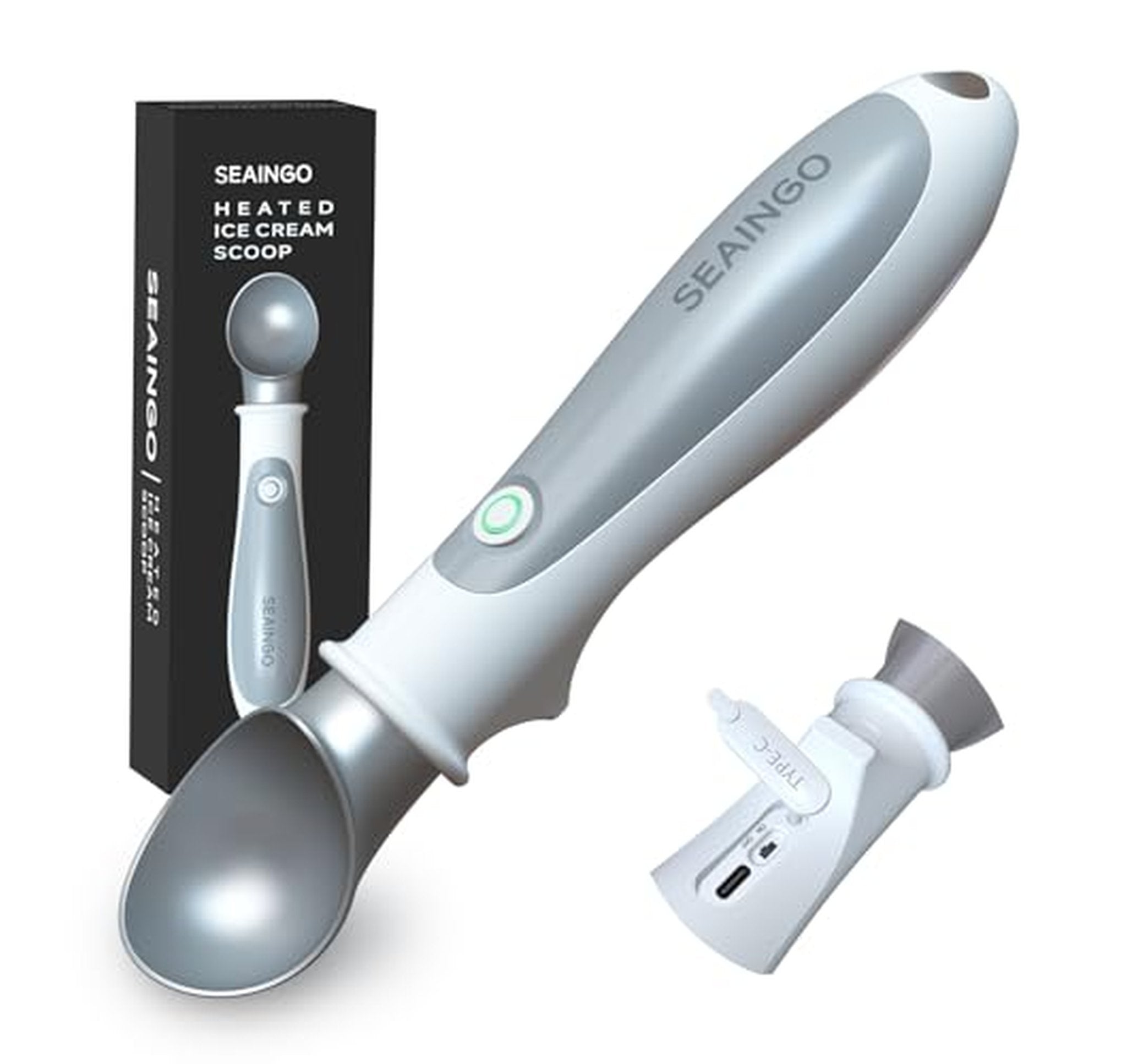 Rechargeable Heated Ice Cream Scoop with Safety Lock
