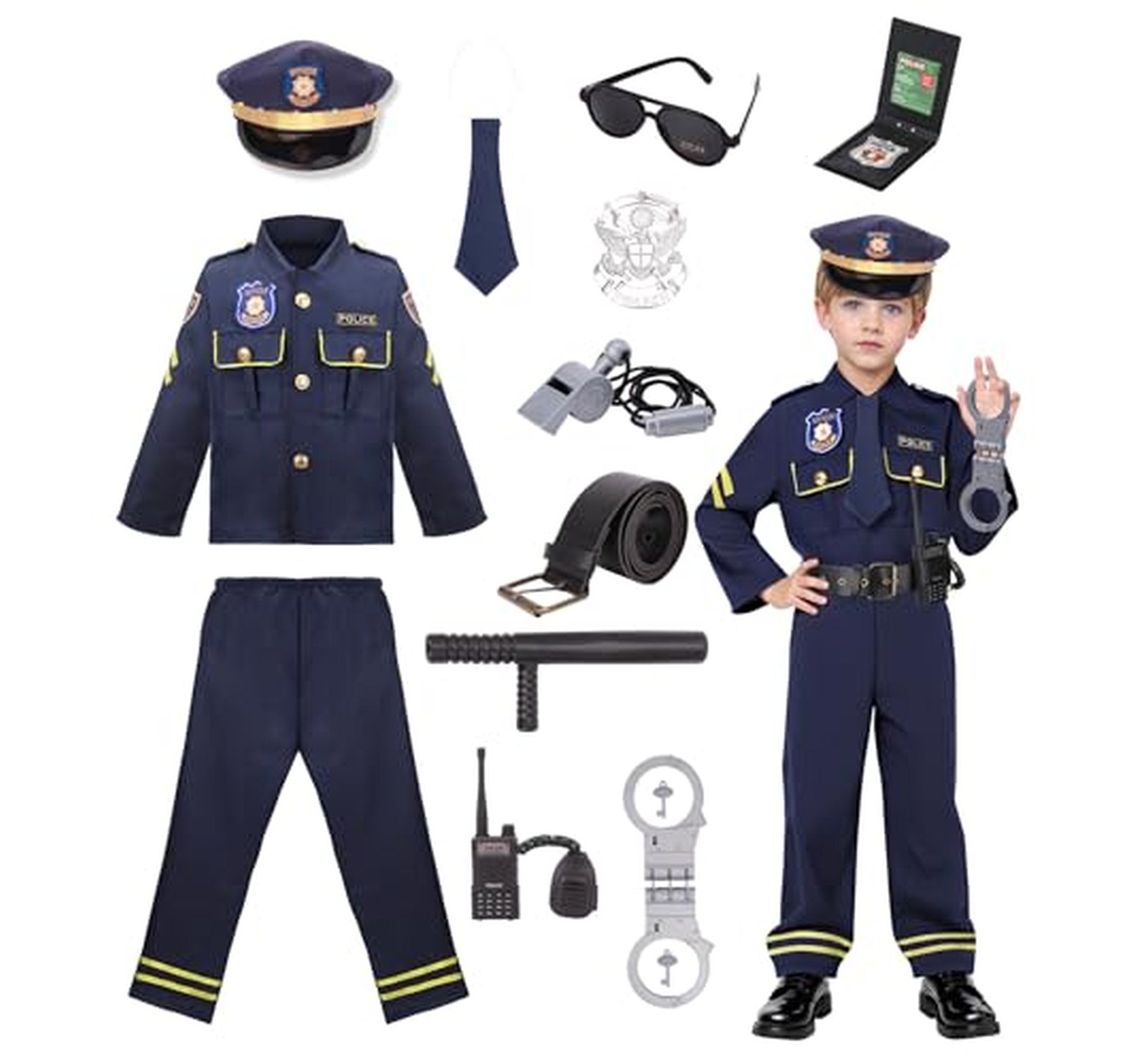 Kids Police Officer Costume with Light Up Hat