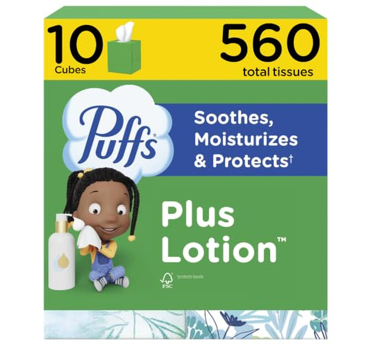 10 Pack Puffs Plus Lotion Facial Tissue Cubes