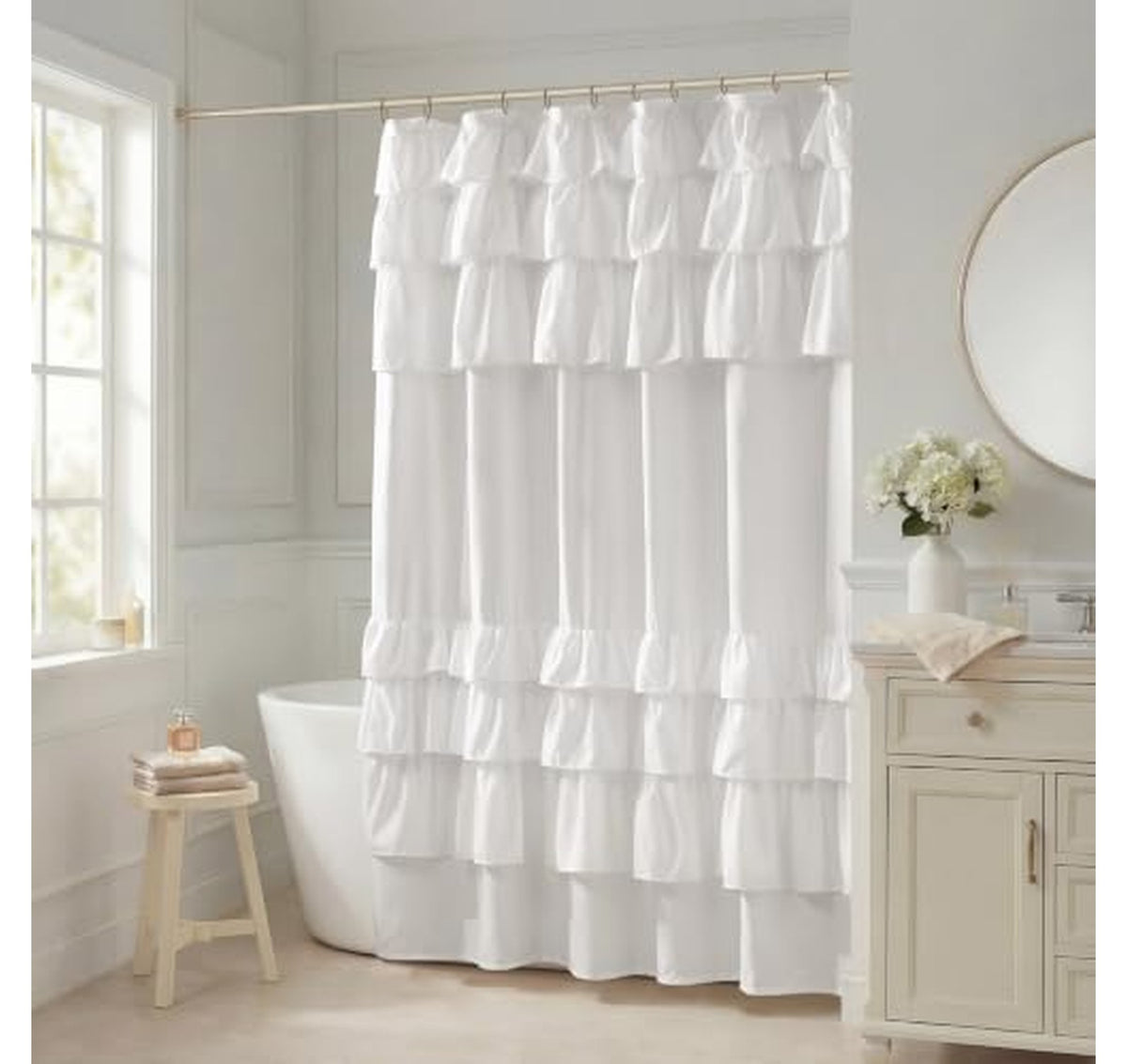 Madison Park Extra Long Ruffle Shower Curtain