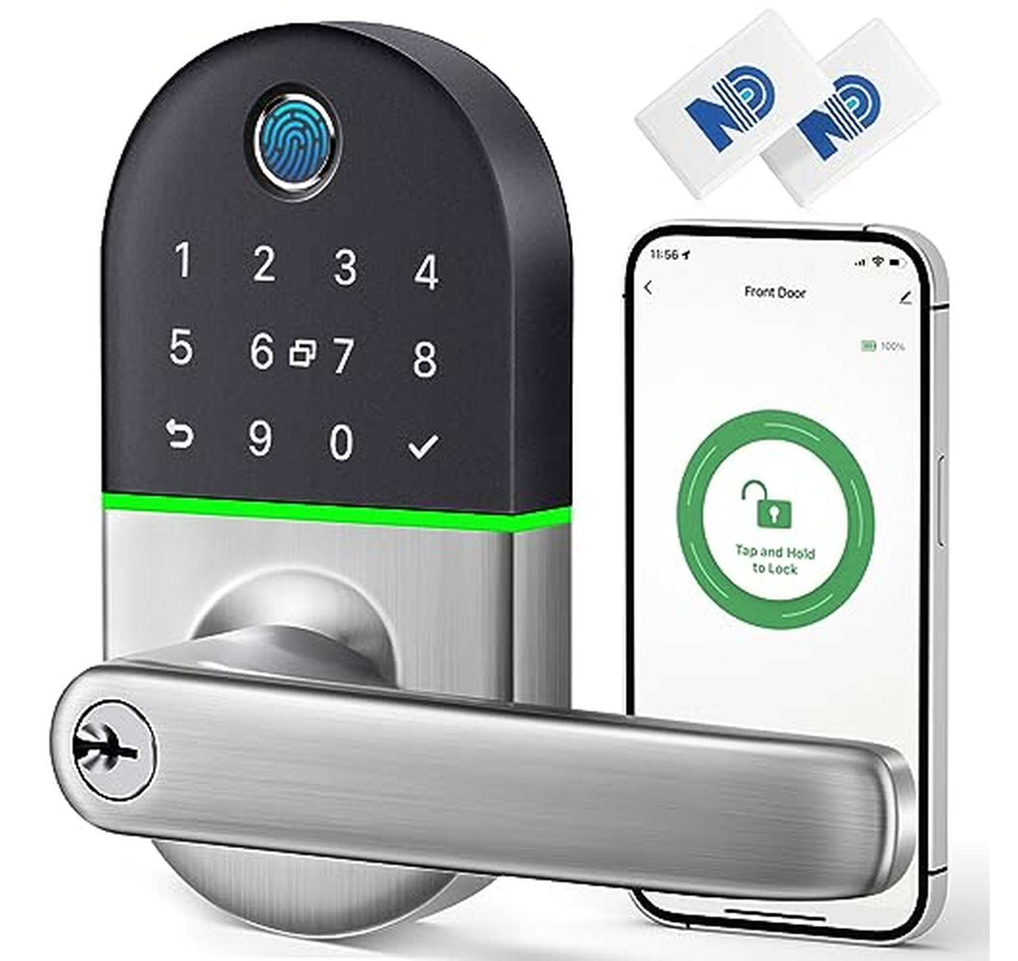 Fingerprint Keypad Door Lock with Handle