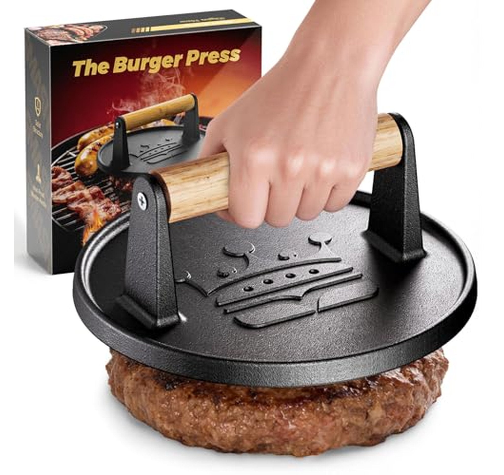 Cast Iron Smash Burger Press Patty Maker