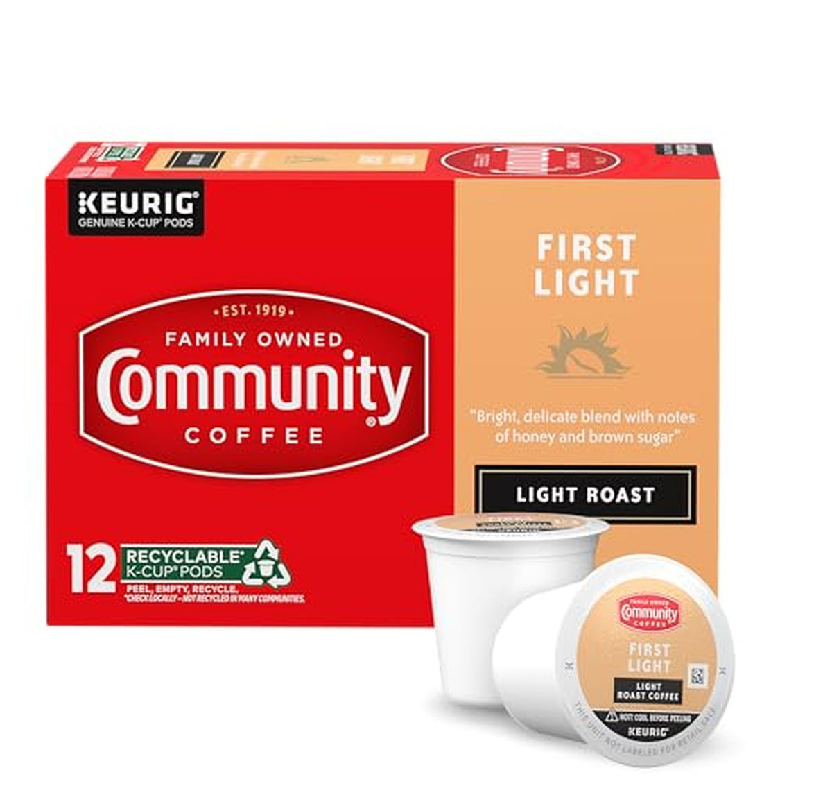 12 Count Community Coffee First Light K-Cup Pods
