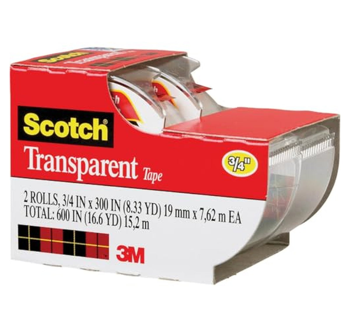 2 Pack Scotch Transparent Tape Rolls