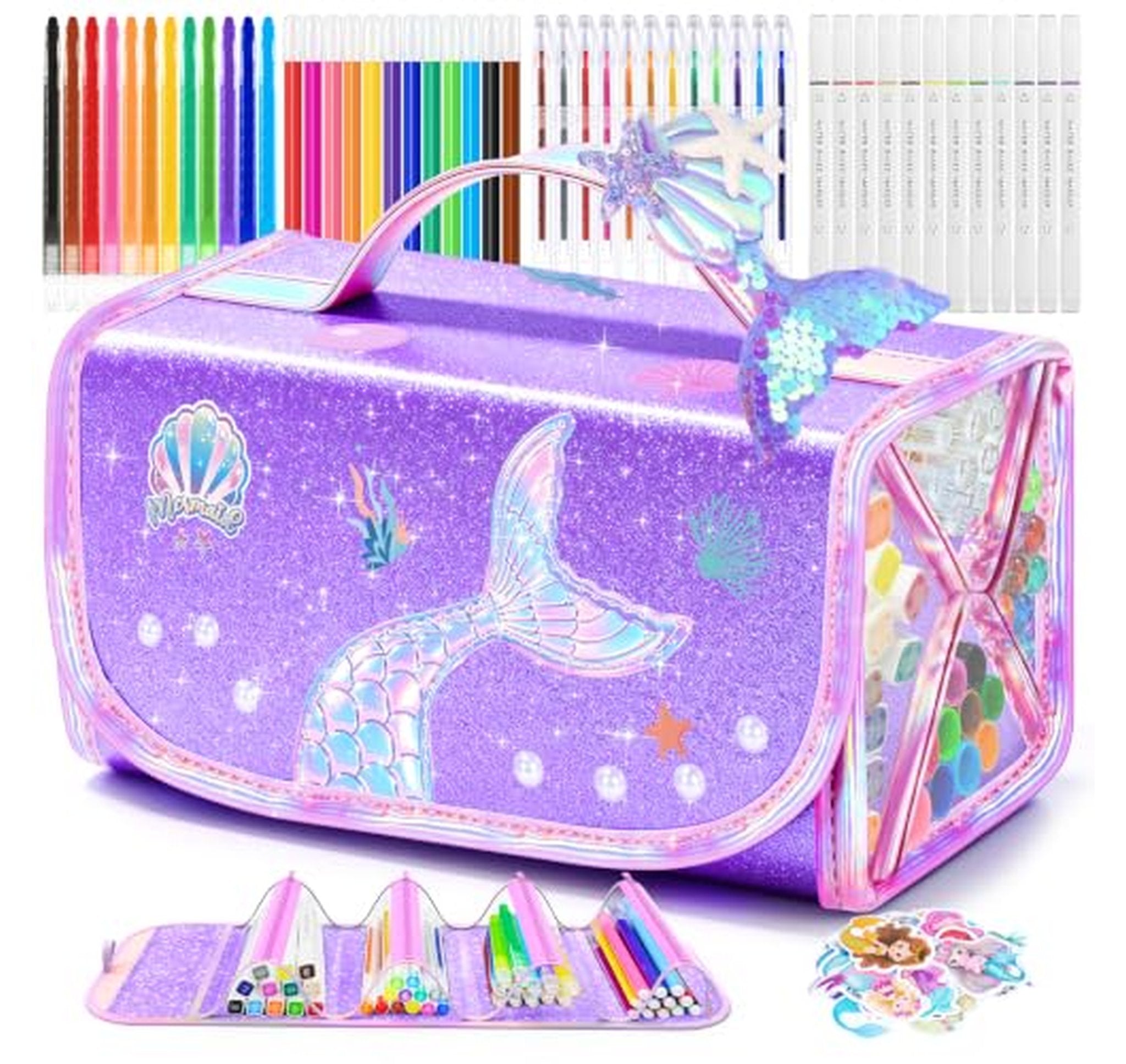 70 Piece Mermaid Kids Art Supplies Set