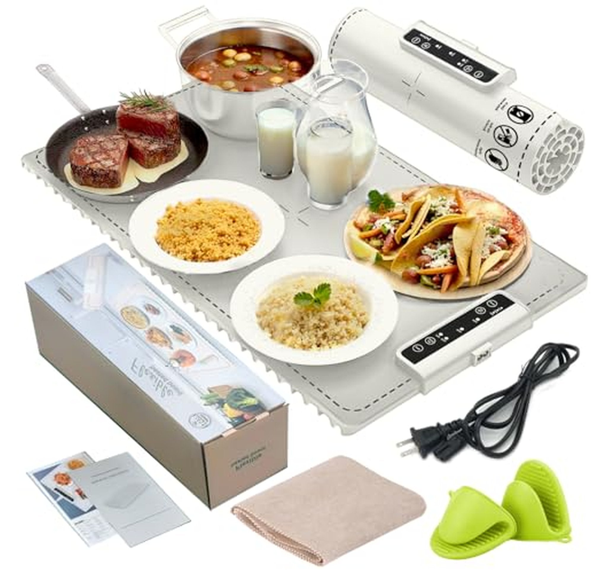 Electric Food Warming Mat with Fast Heating Tray