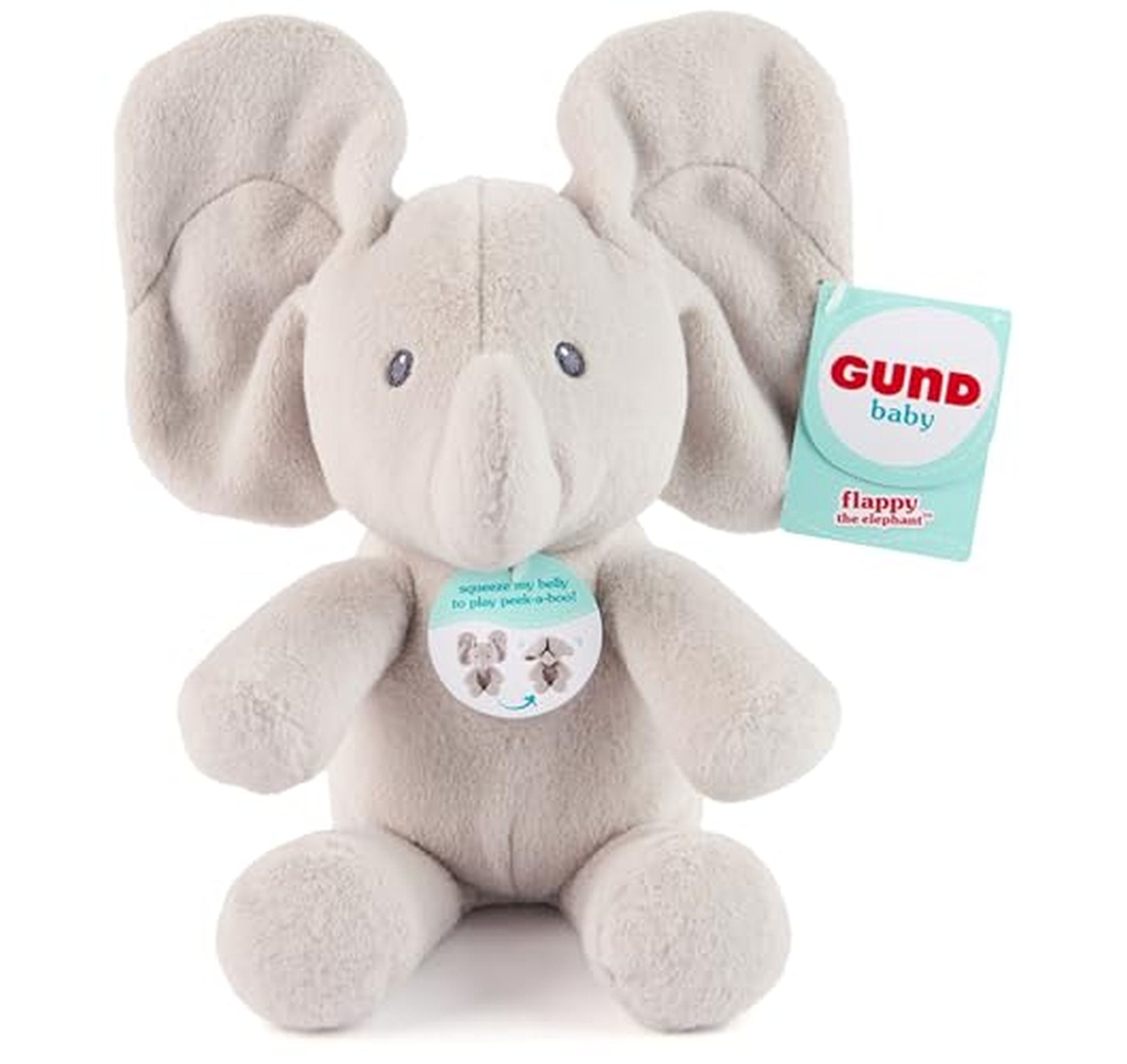 GUND Peek-a-Boo Flappy Squeeze-Activated Baby Elephant Plush